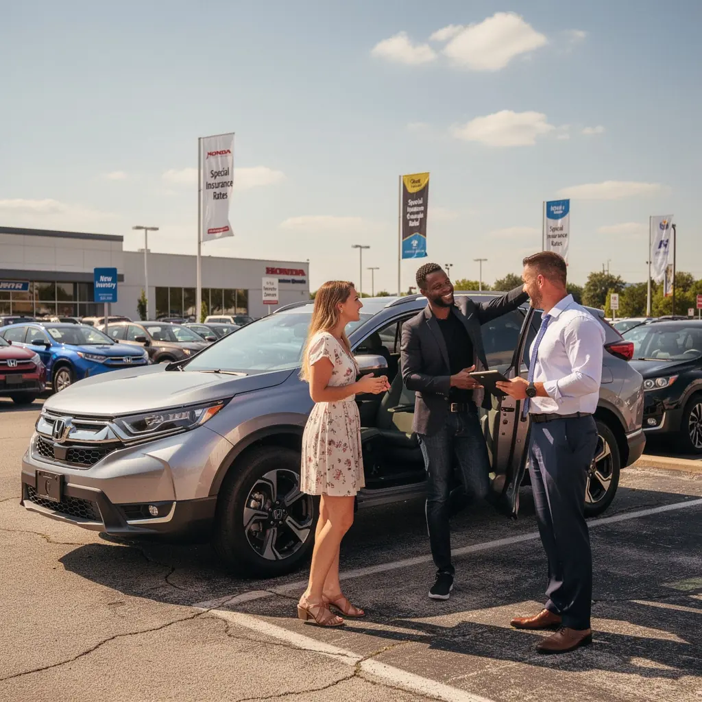 Иллюстрация защищенного автомобиля на фоне городской местности.